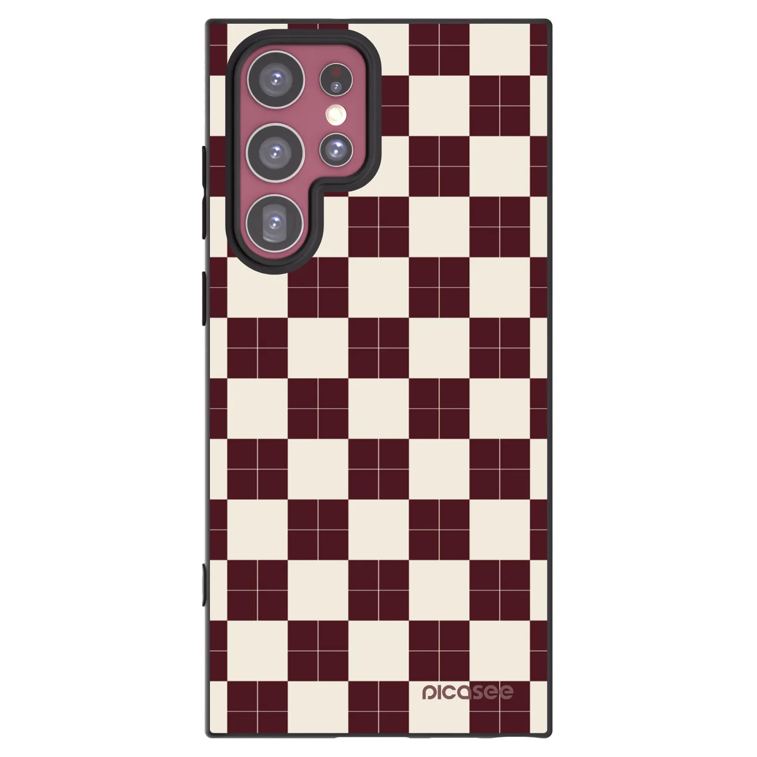 Picasee silikonowe czarne etui na Samsung Galaxy S22 Ultra 5G - Checked Away