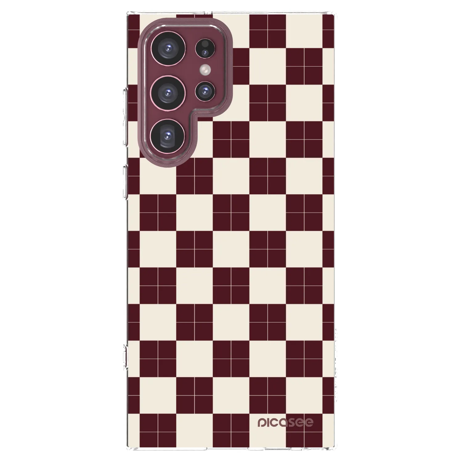 Picasee silikonowe przeźroczyste etui na Samsung Galaxy S22 Ultra 5G - Checked Away