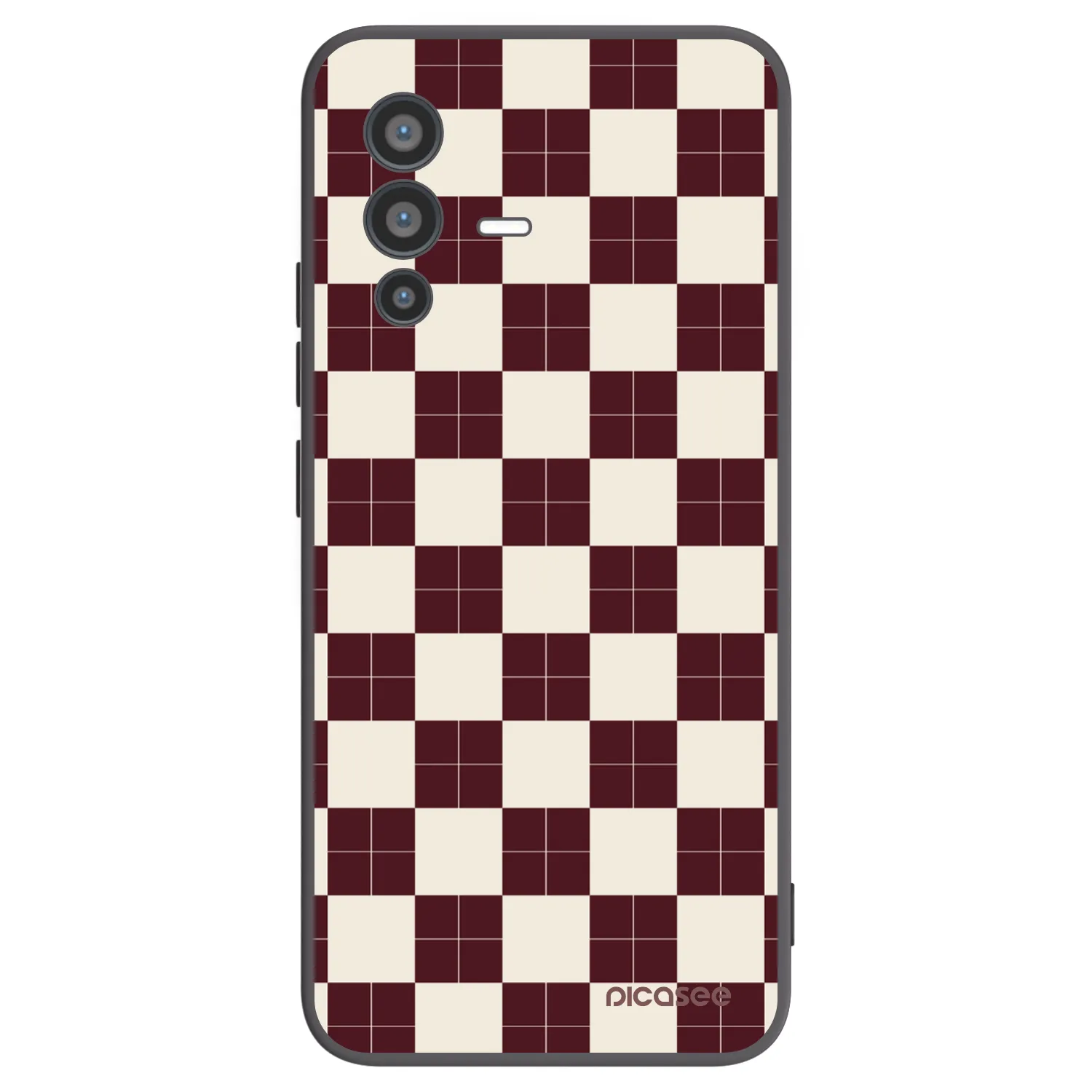 Picasee silikonowe czarne etui na Vivo V23 5G - Checked Away