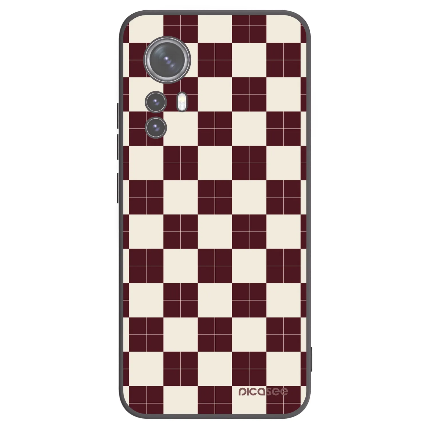 Picasee silikonowe czarne etui na Xiaomi 12X - Checked Away