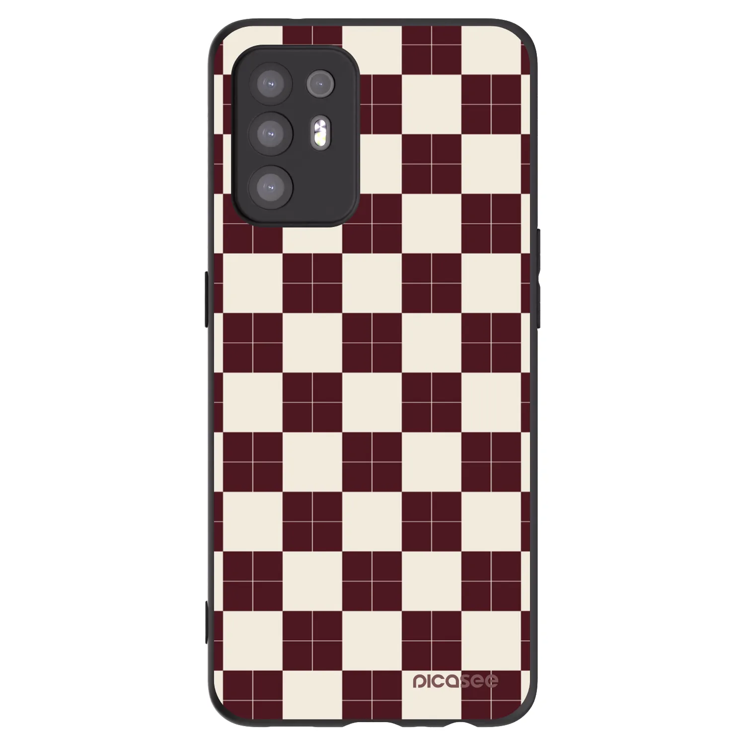 Picasee silikonowe czarne etui na OPPO A94 5G - Checked Away