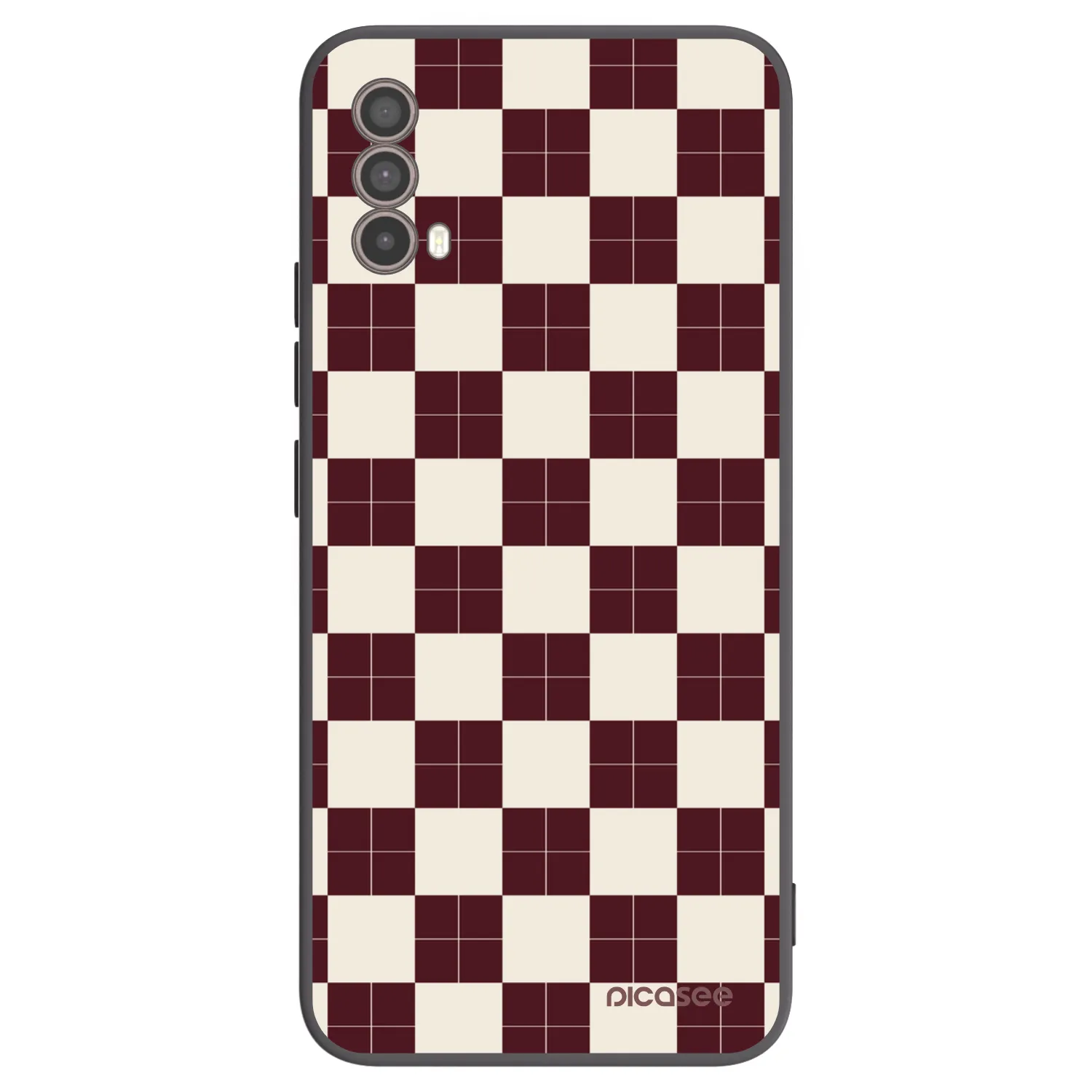 Picasee silikonowe czarne etui na Motorola Moto E40 - Checked Away