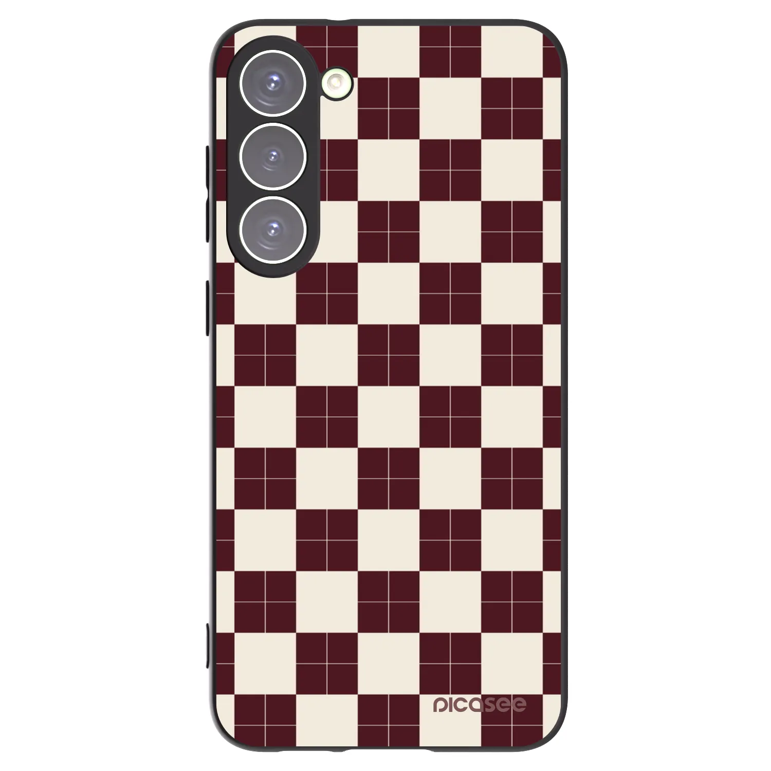 Picasee silikonowe czarne etui na Samsung Galaxy S23+ 5G - Checked Away