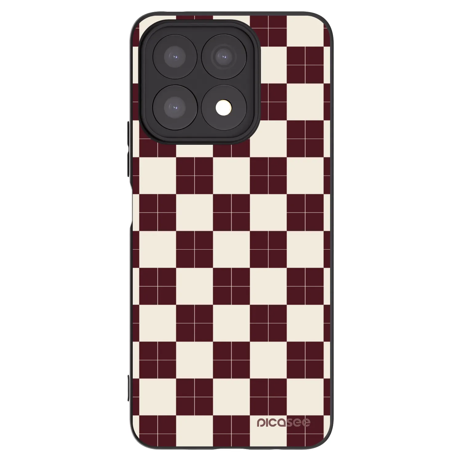 Picasee silikonowe czarne etui na Honor X8a - Checked Away