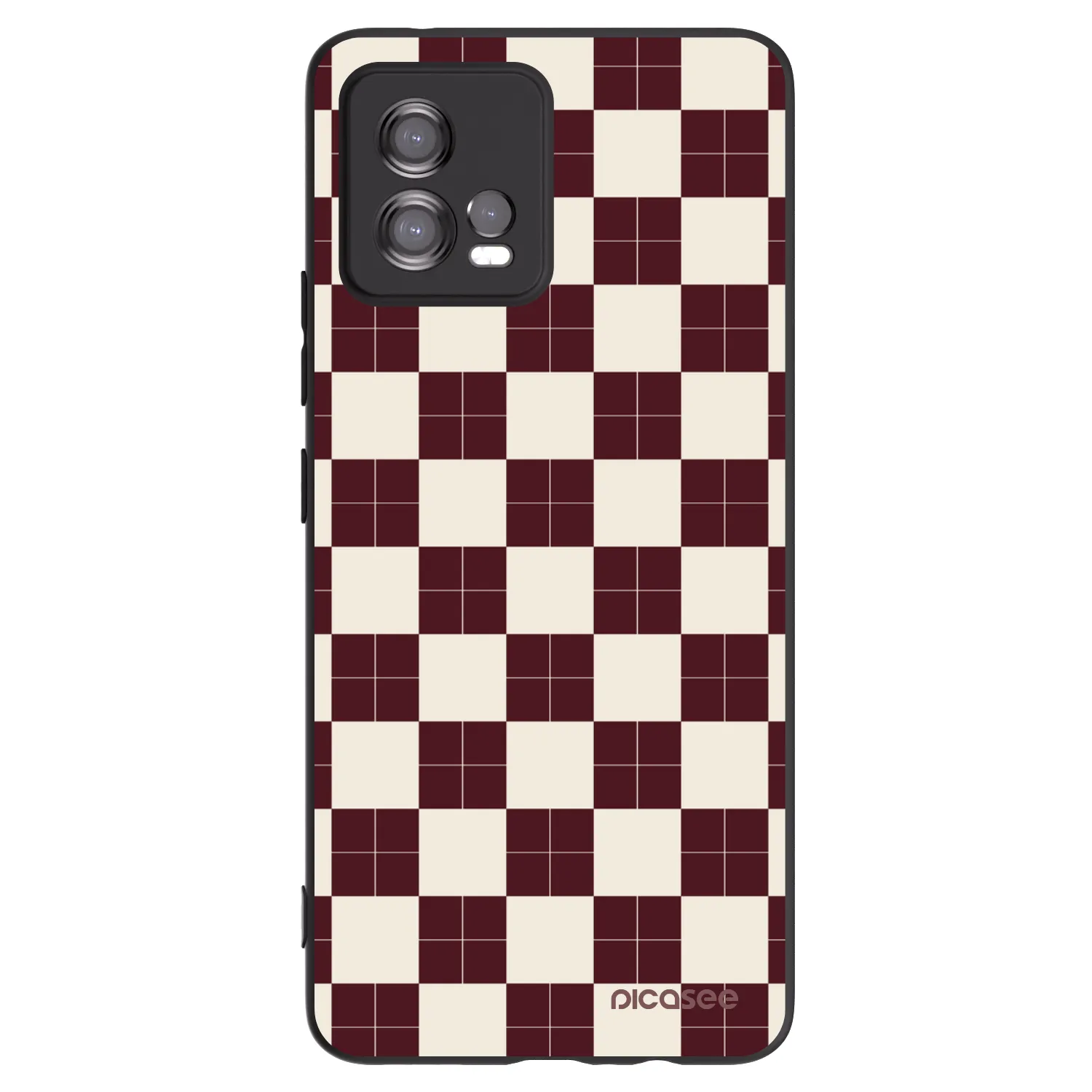 Picasee silikonowe czarne etui na Motorola Moto G72 - Checked Away