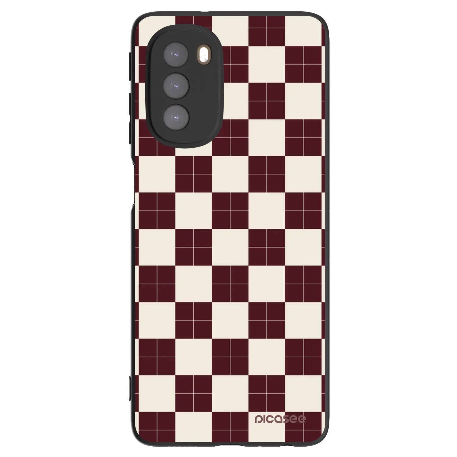 Picasee silikonowe czarne etui na Motorola Moto G51 - Checked Away