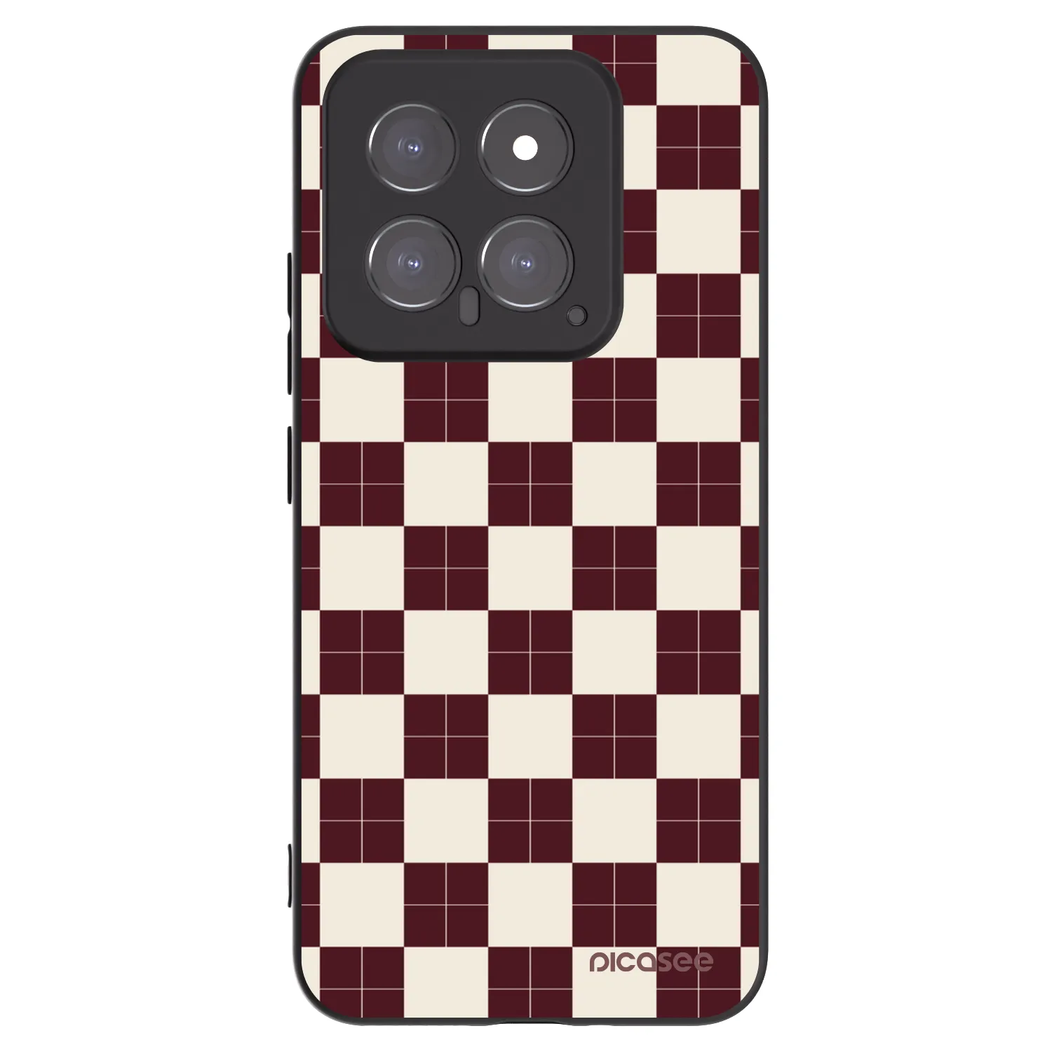 Picasee silikonowe czarne etui na Xiaomi 14 - Checked Away