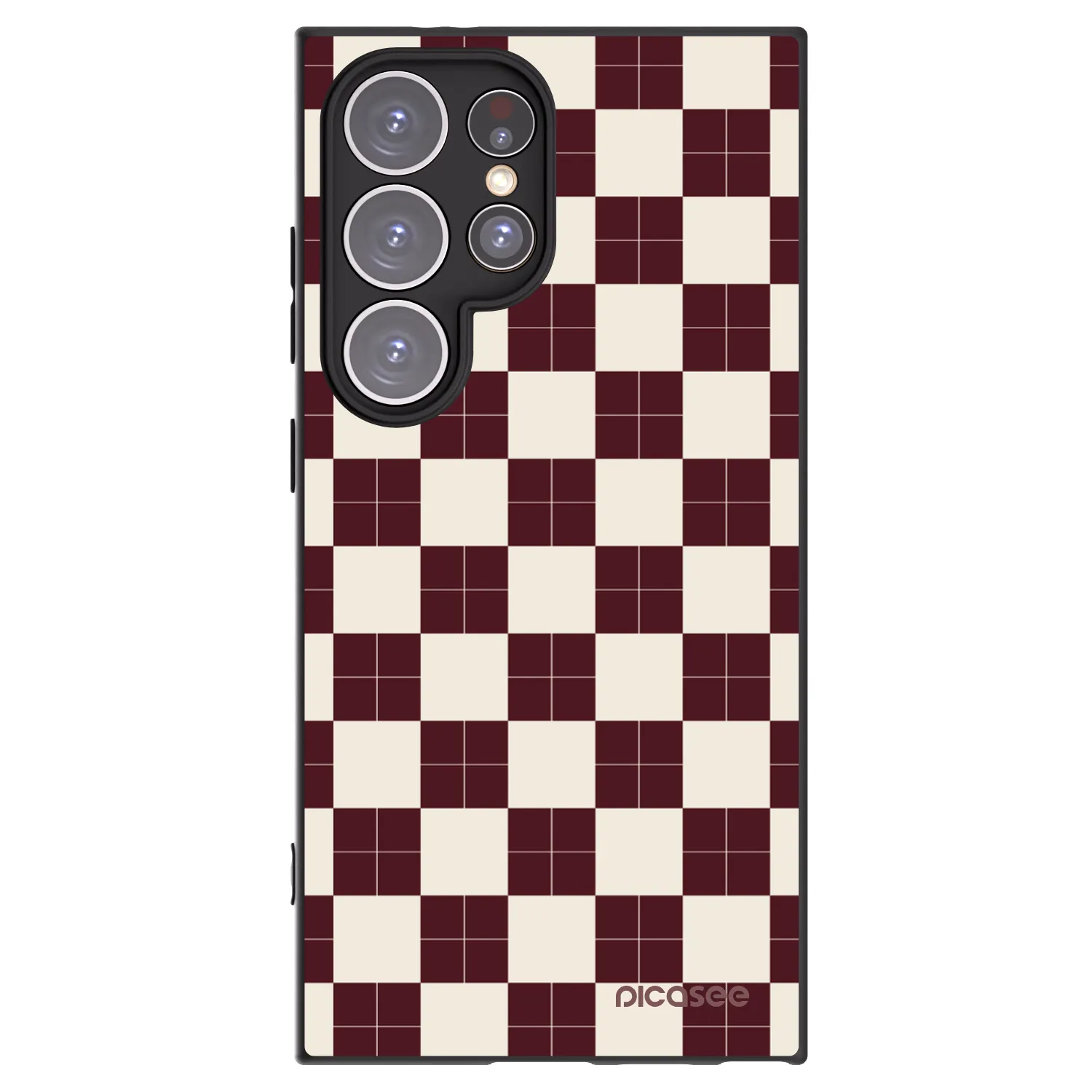 Picasee silikonowe czarne etui na Samsung Galaxy S24 Ultra S928B 5G - Checked Away