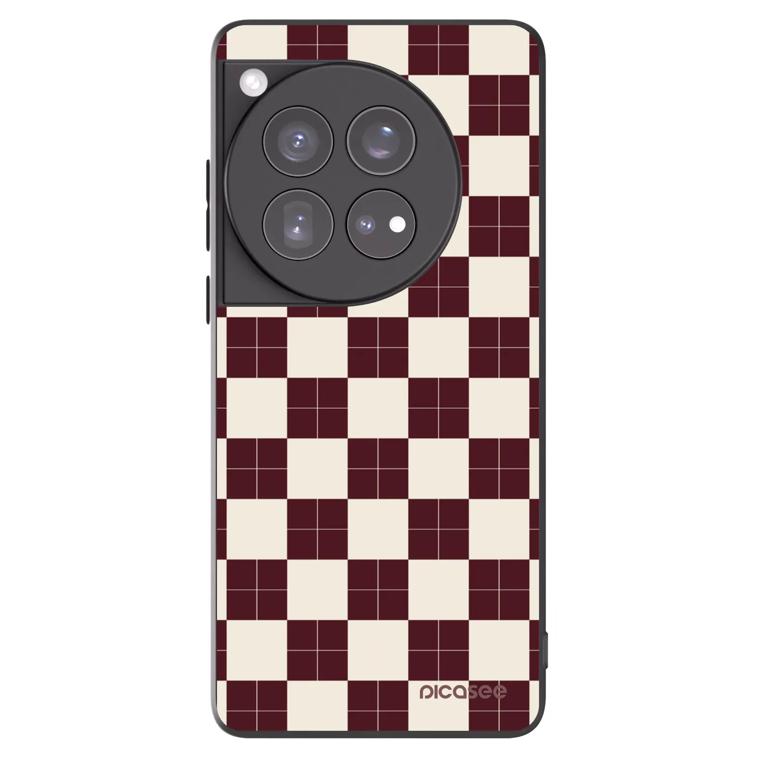 Picasee silikonowe czarne etui na OnePlus 12 5G - Checked Away
