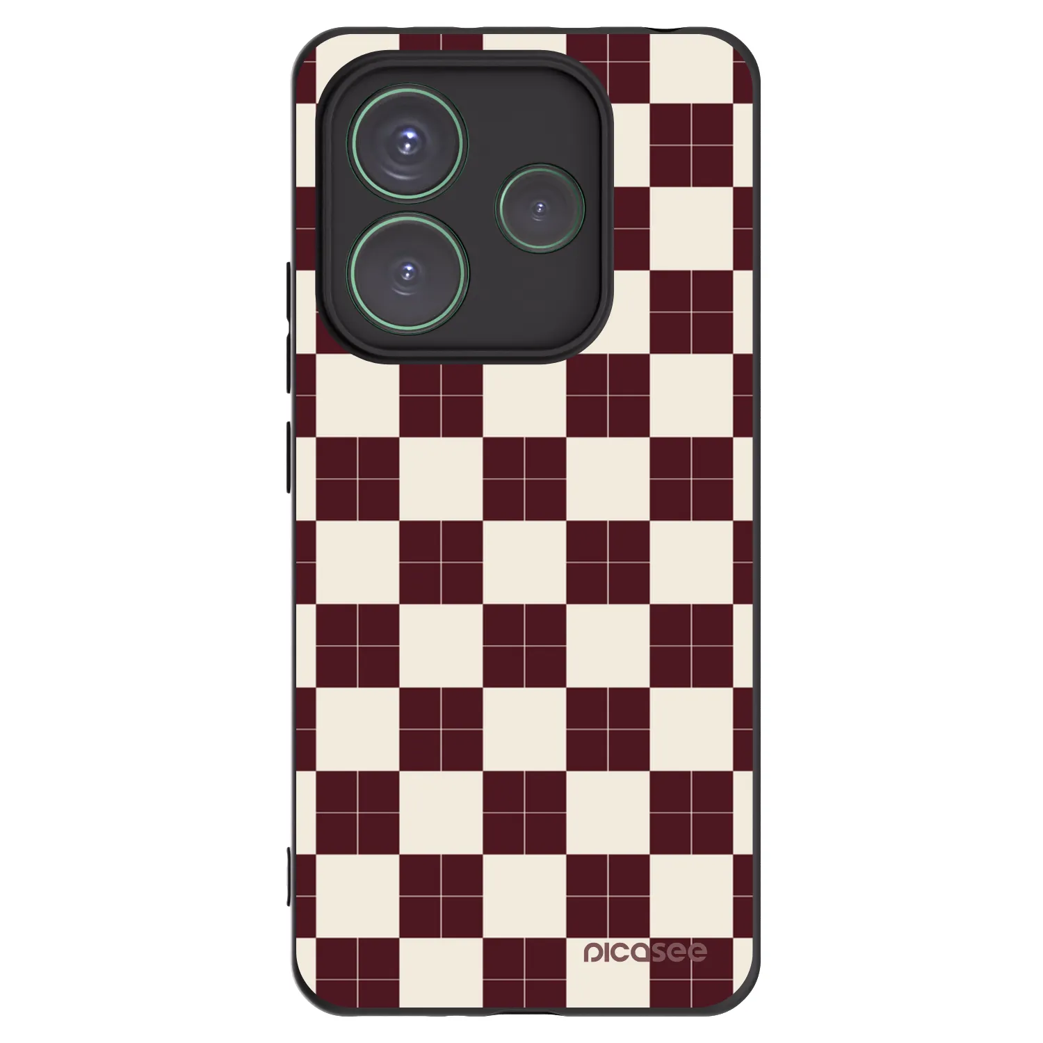 Picasee silikonowe czarne etui na Xiaomi Redmi Note 14 5G - Checked Away