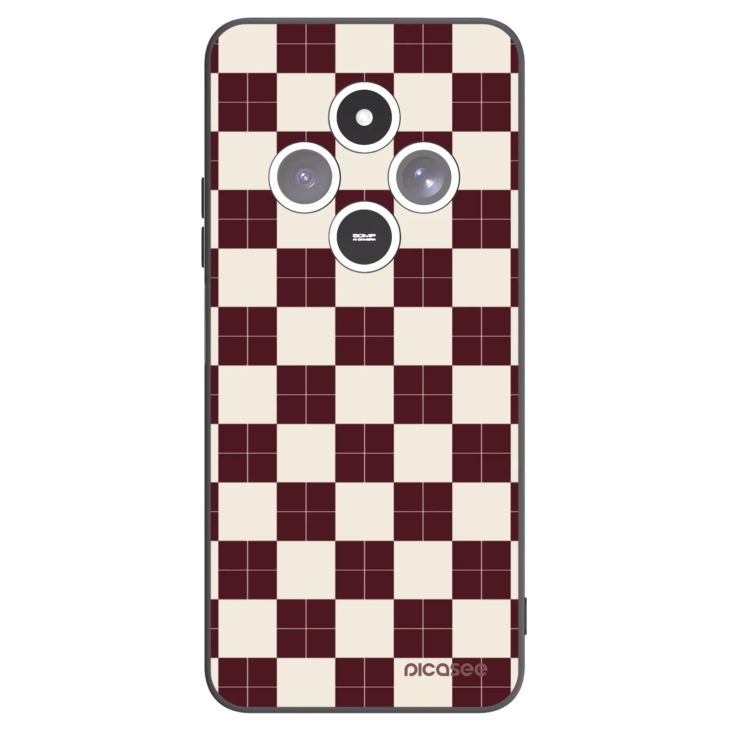 Picasee silikonowe czarne etui na Xiaomi Redmi 14C - Checked Away