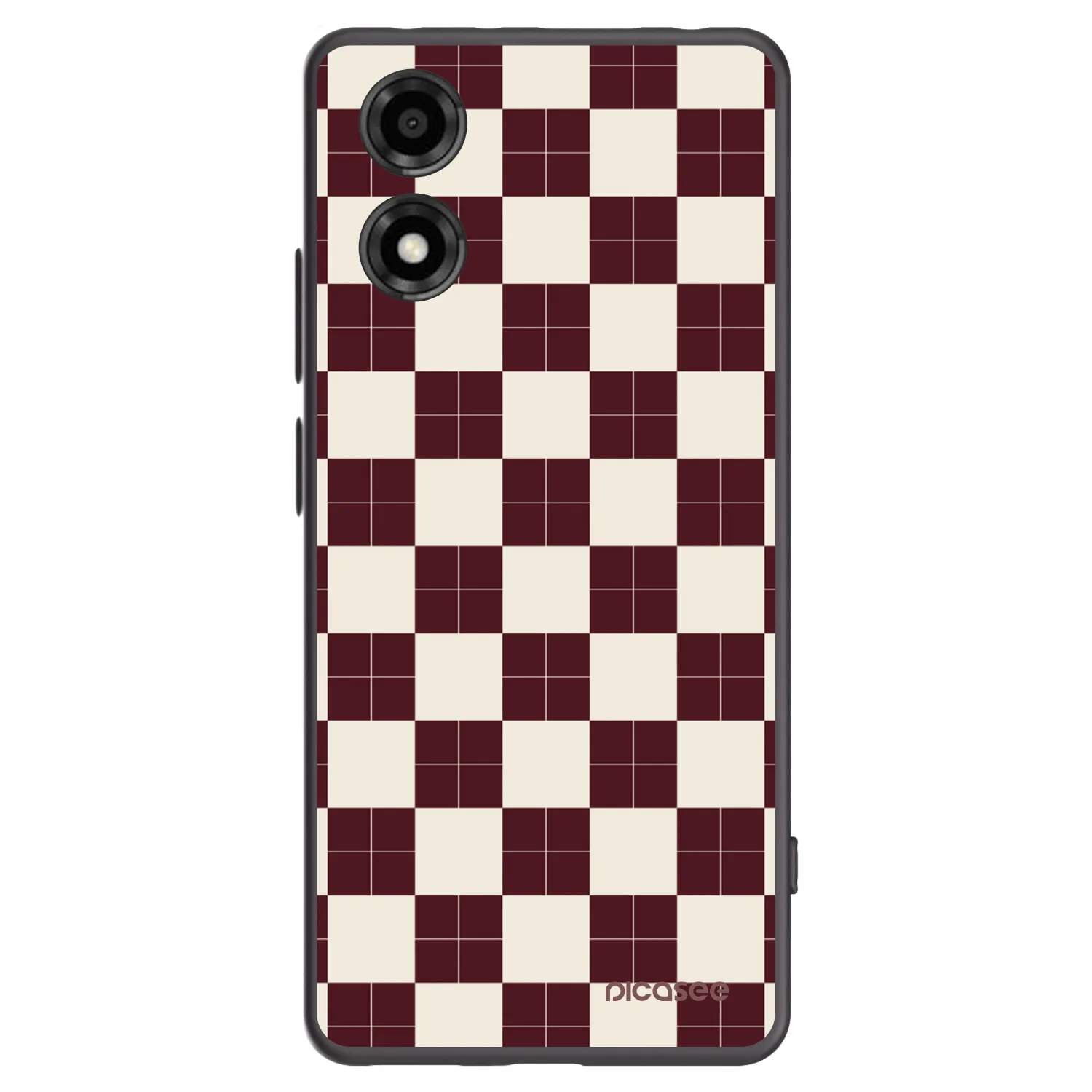 Picasee silikonowe czarne etui na Motorola Moto E14 - Checked Away