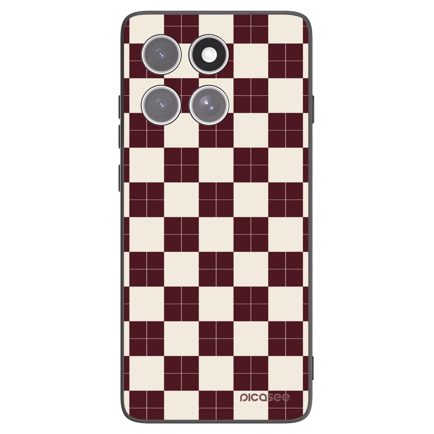 Picasee silikonowe czarne etui na Motorola Edge 60 Pro - Checked Away
