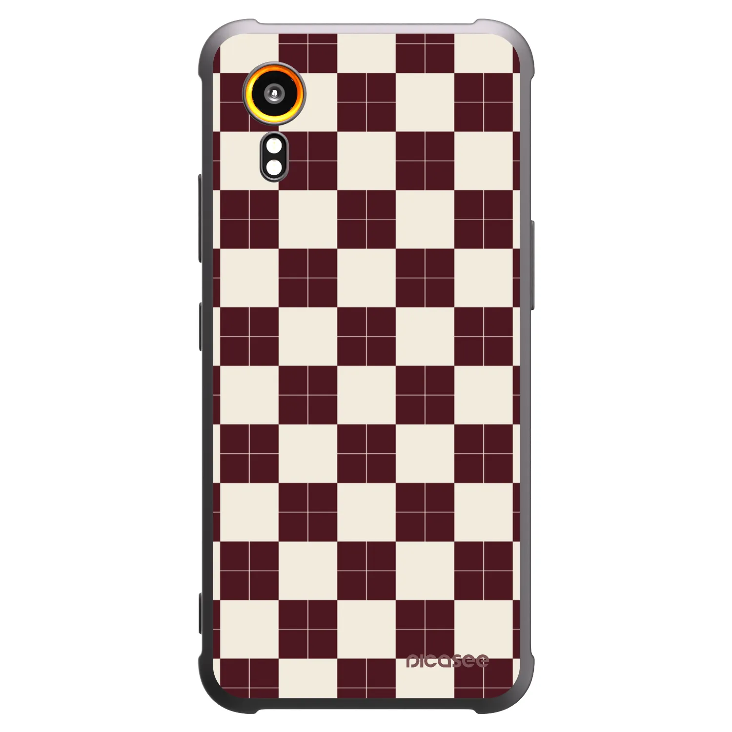 Picasee silikonowe czarne etui na Samsung Galaxy XCover 7 - Checked Away