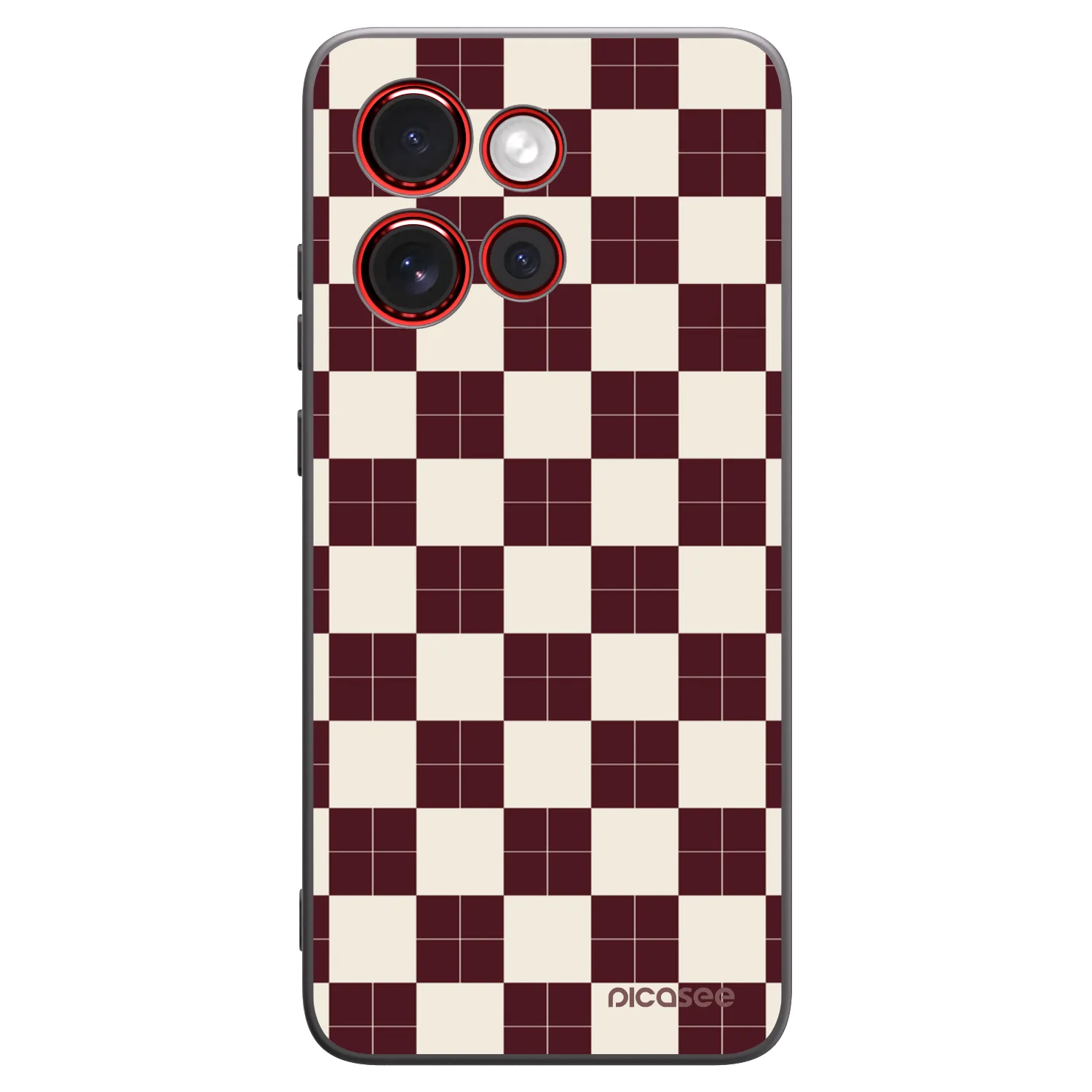 Picasee silikonowe czarne etui na Motorola Edge 60 Neo 5G - Checked Away