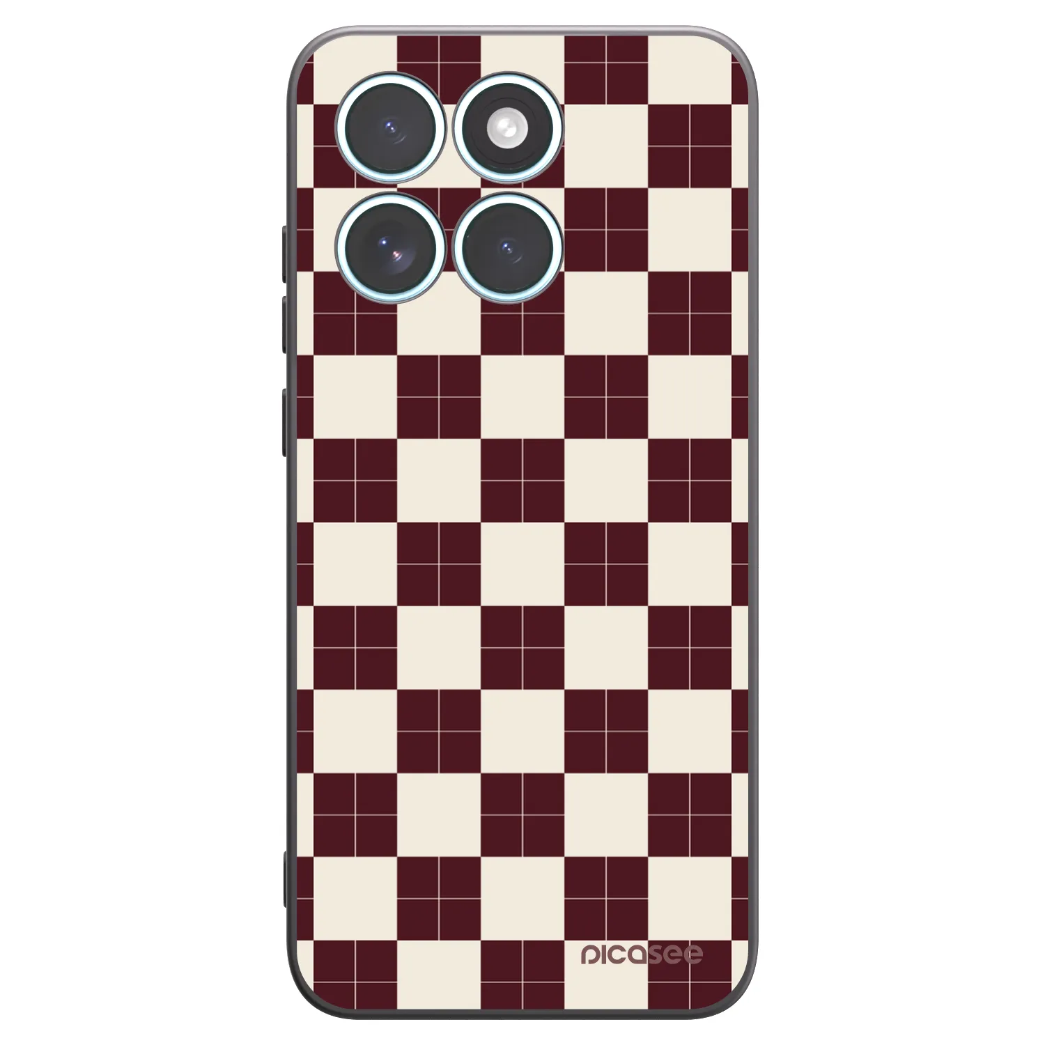 Picasee silikonowe czarne etui na Motorola Edge 70 Fusion - Checked Away