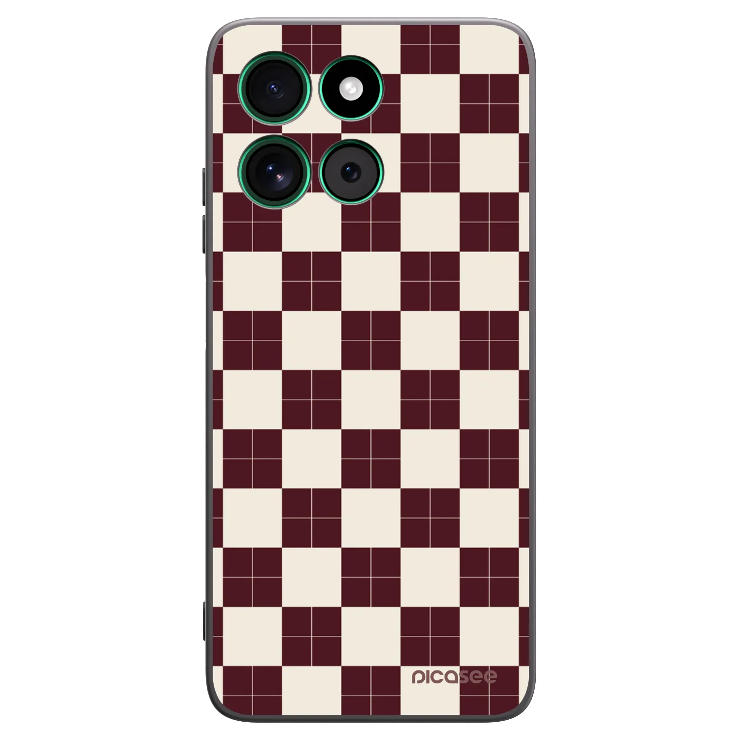Picasee silikonowe czarne etui na Motorola Moto G57 Power - Checked Away