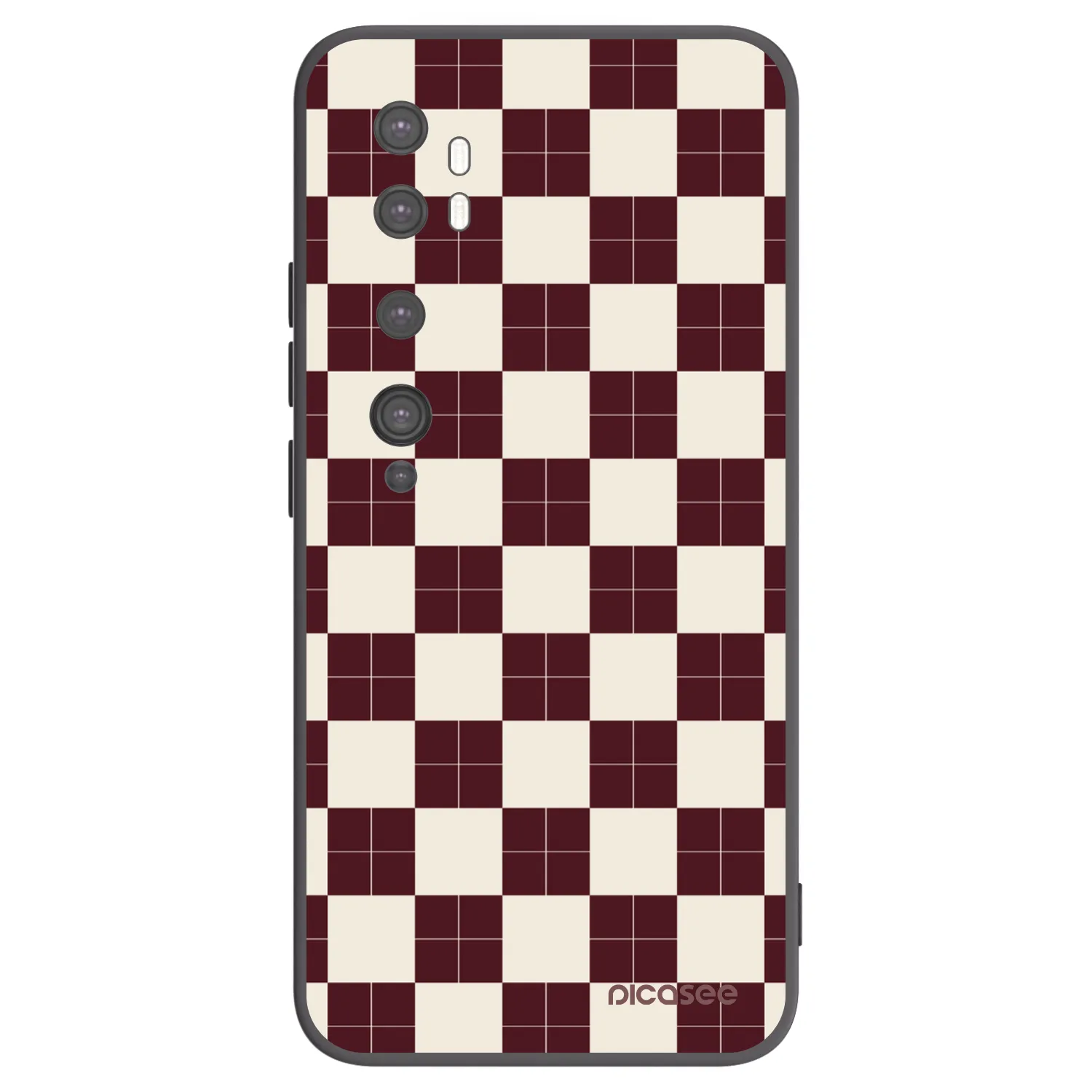 Picasee silikonowe czarne etui na Xiaomi Mi Note 10 (Pro) - Checked Away