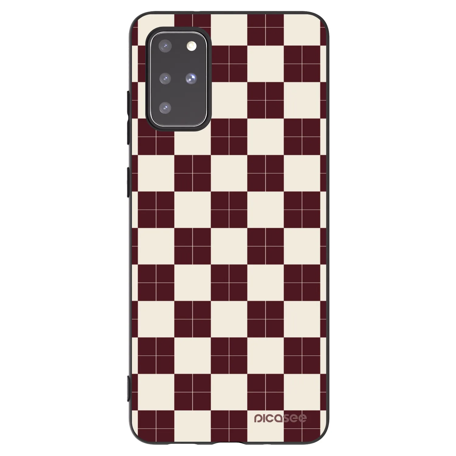 Picasee silikonowe czarne etui na Samsung Galaxy S20+ G985F - Checked Away