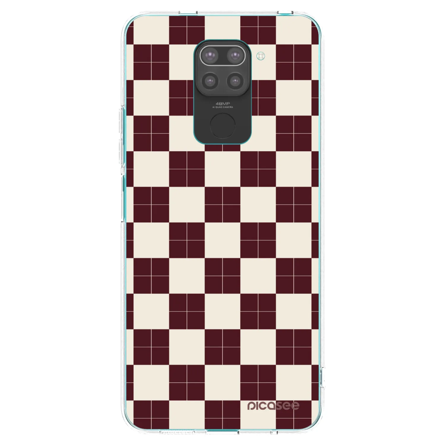 Picasee silikonowe czarne etui na Xiaomi Redmi Note 9 - Checked Away