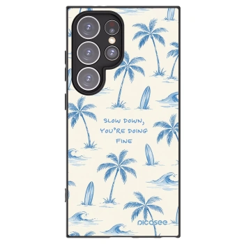 Picasee silikonowe czarne etui na Samsung Galaxy S24 Ultra S928B 5G - Slow Tide