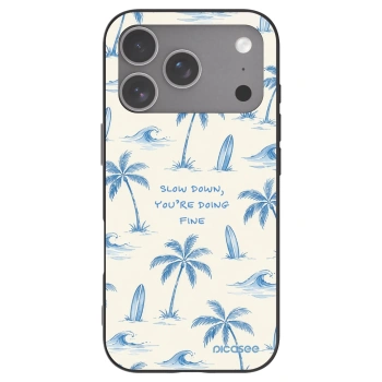 Picasee silikonowe czarne etui na Apple iPhone 18 Pro - Slow Tide