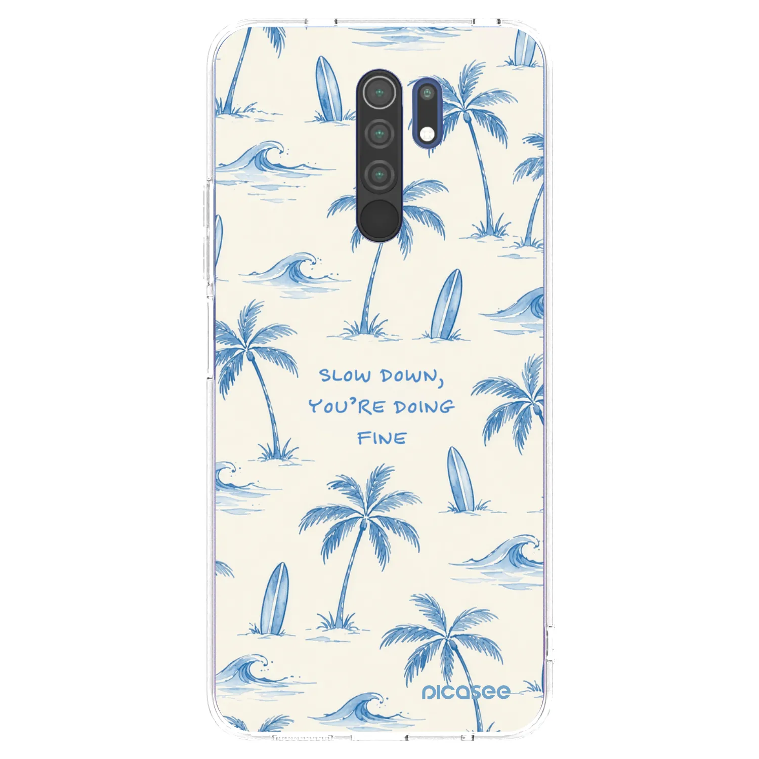 Picasee silikonowe przeźroczyste etui na Xiaomi Redmi 9 - Slow Tide