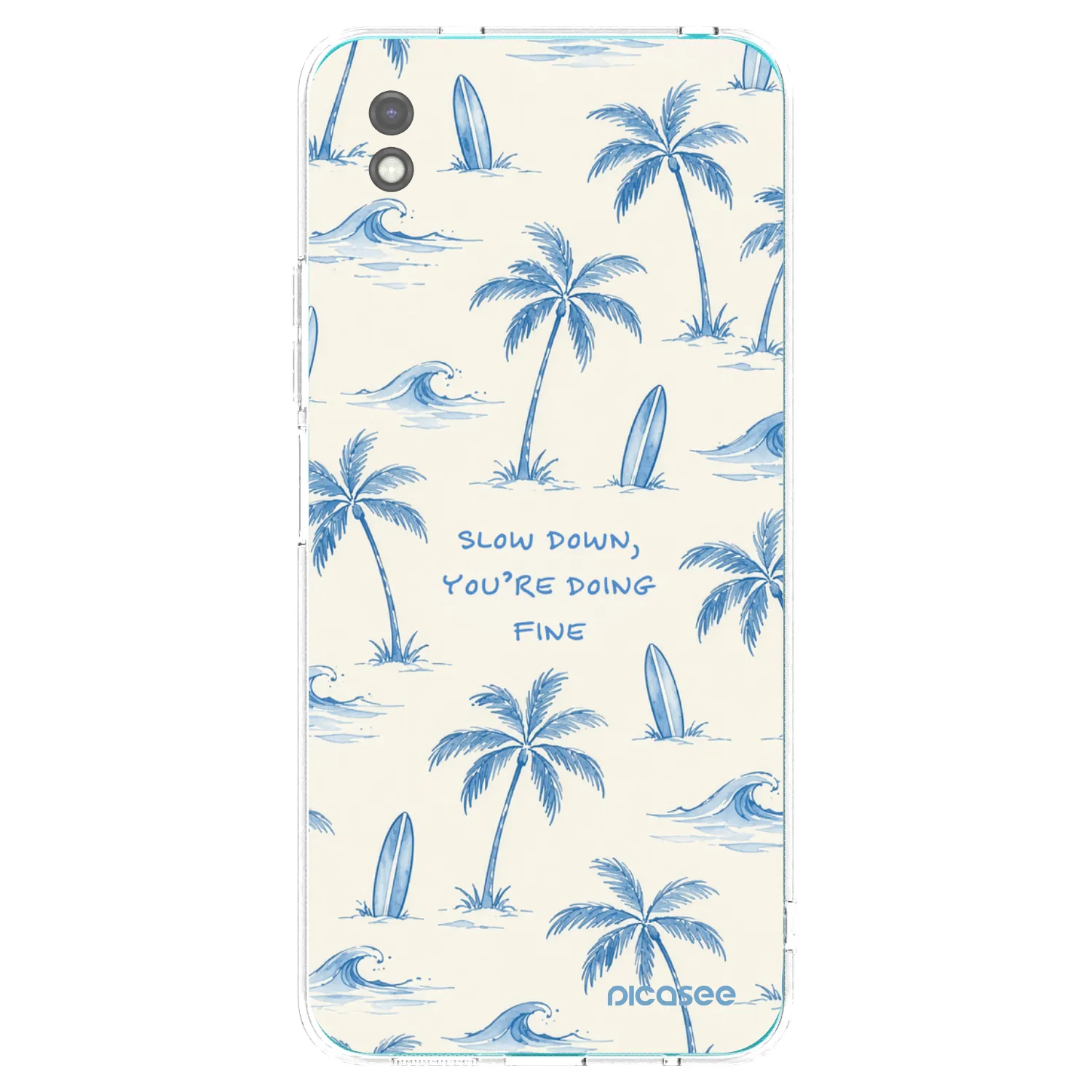 Picasee silikonowe czarne etui na Xiaomi Redmi 9A - Slow Tide