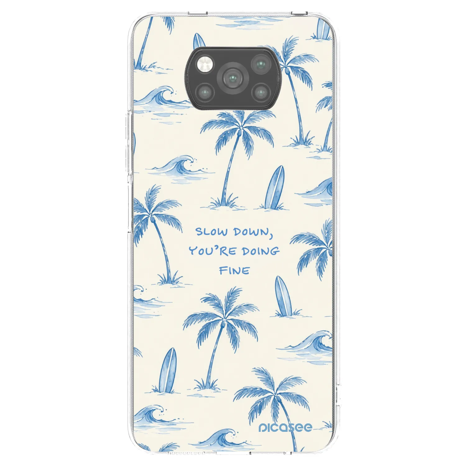 Picasee silikonowe czarne etui na Xiaomi Poco X3 - Slow Tide