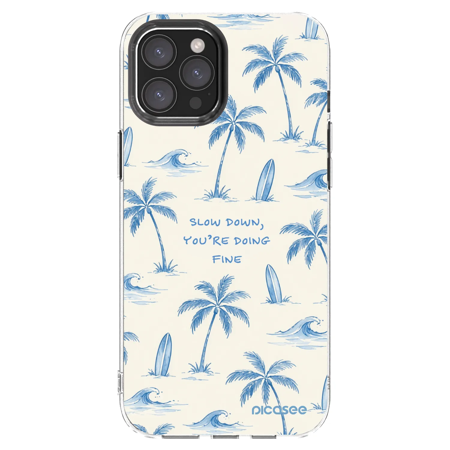 Picasee silikonowe przeźroczyste etui na Apple iPhone 12 Pro Max - Slow Tide