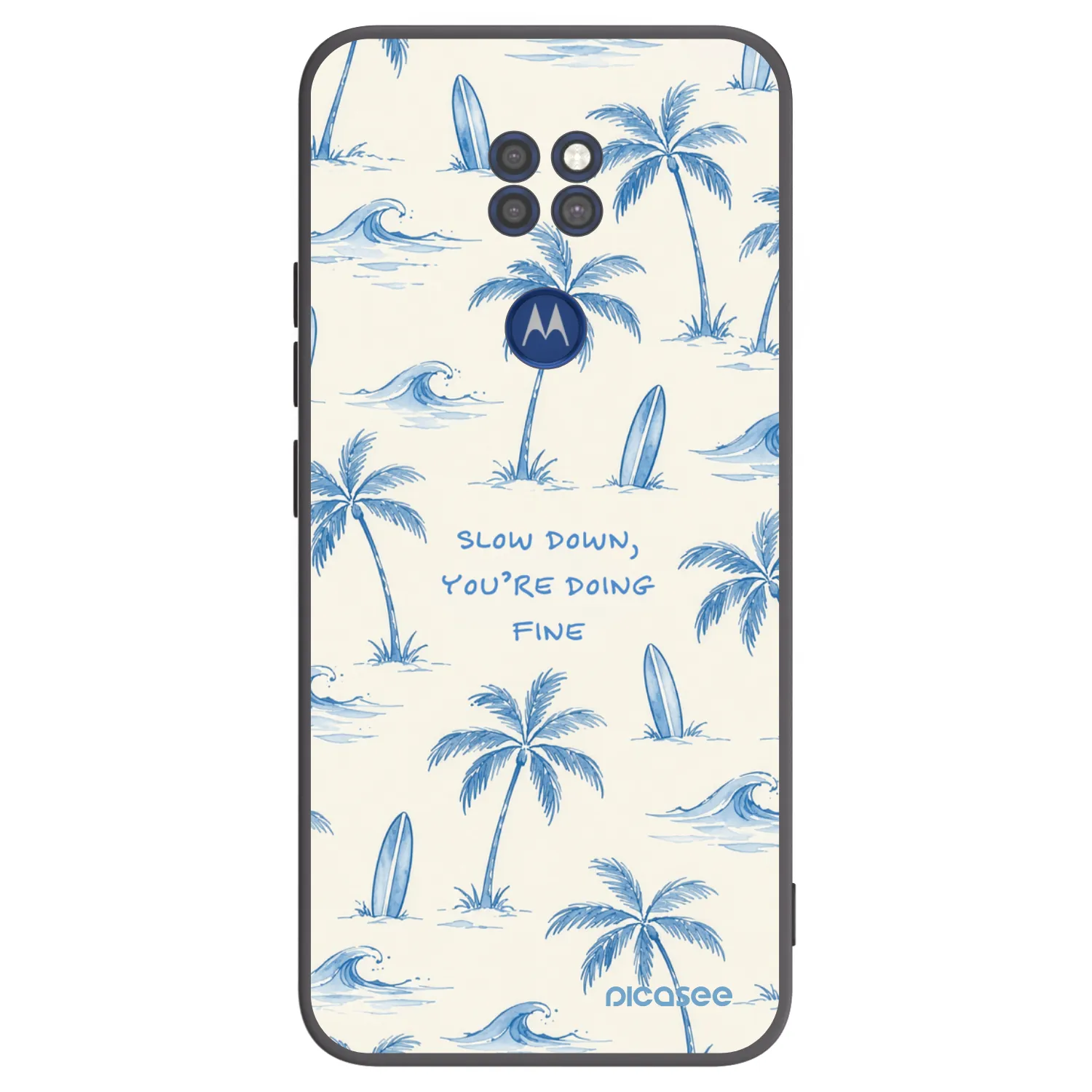 Picasee silikonowe czarne etui na Motorola Moto G9 Play - Slow Tide