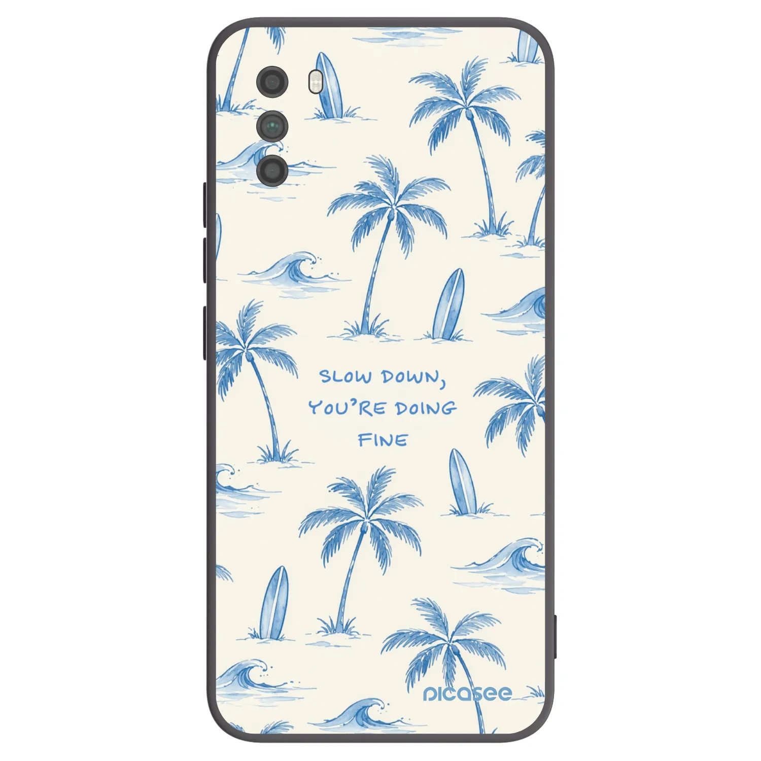 Picasee silikonowe czarne etui na Xiaomi Poco M3 - Slow Tide