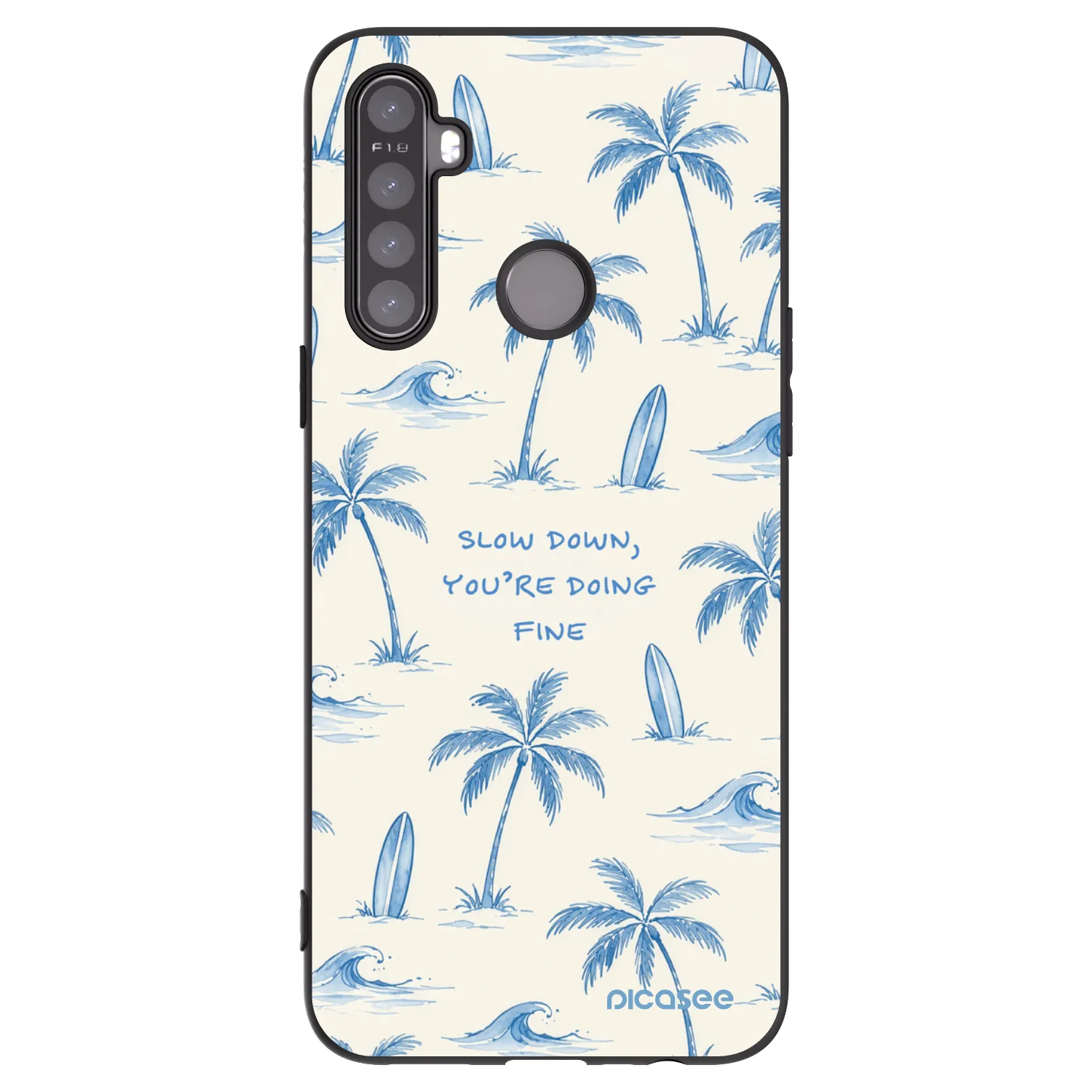 Picasee silikonowe czarne etui na Realme 6i - Slow Tide