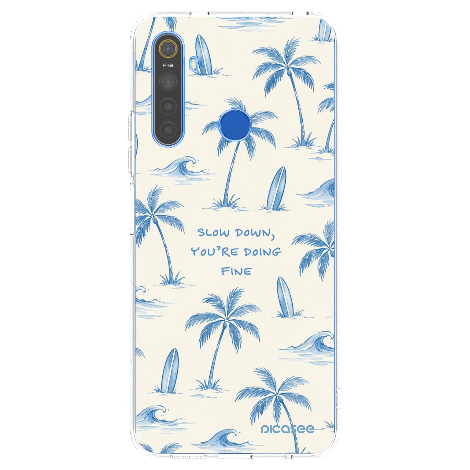 Picasee silikonowe przeźroczyste etui na Realme 5 - Slow Tide