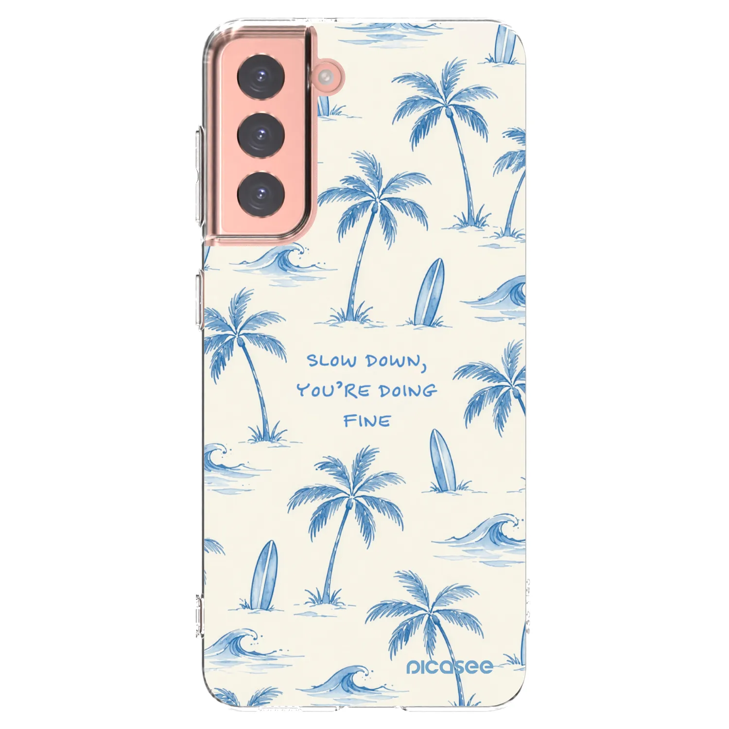 Picasee silikonowe przeźroczyste etui na Samsung Galaxy S21 5G G991B - Slow Tide