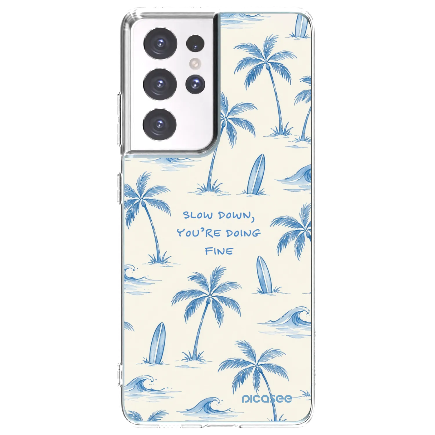 Picasee silikonowe przeźroczyste etui na Samsung Galaxy S21 Ultra 5G G998B - Slow Tide