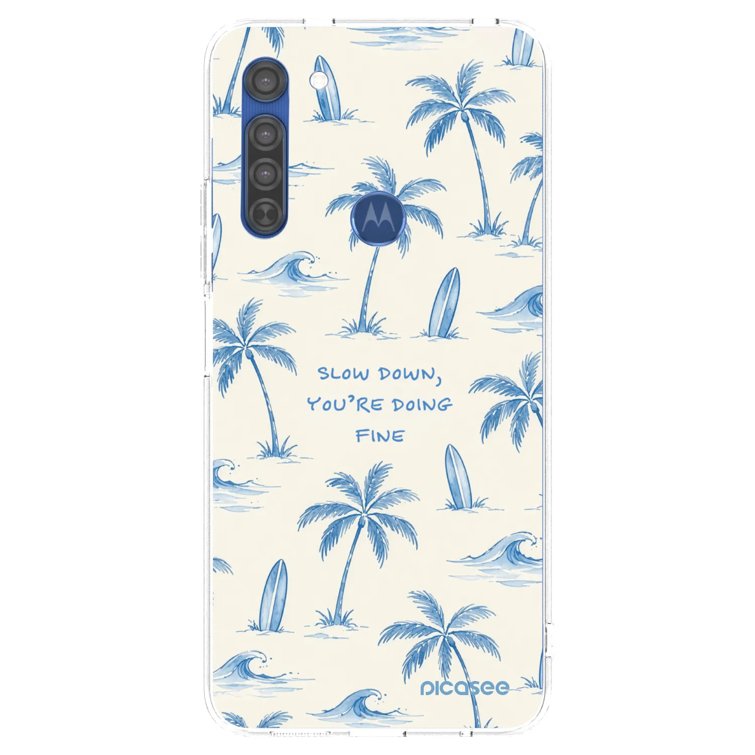 Picasee silikonowe przeźroczyste etui na Motorola Moto G8 - Slow Tide