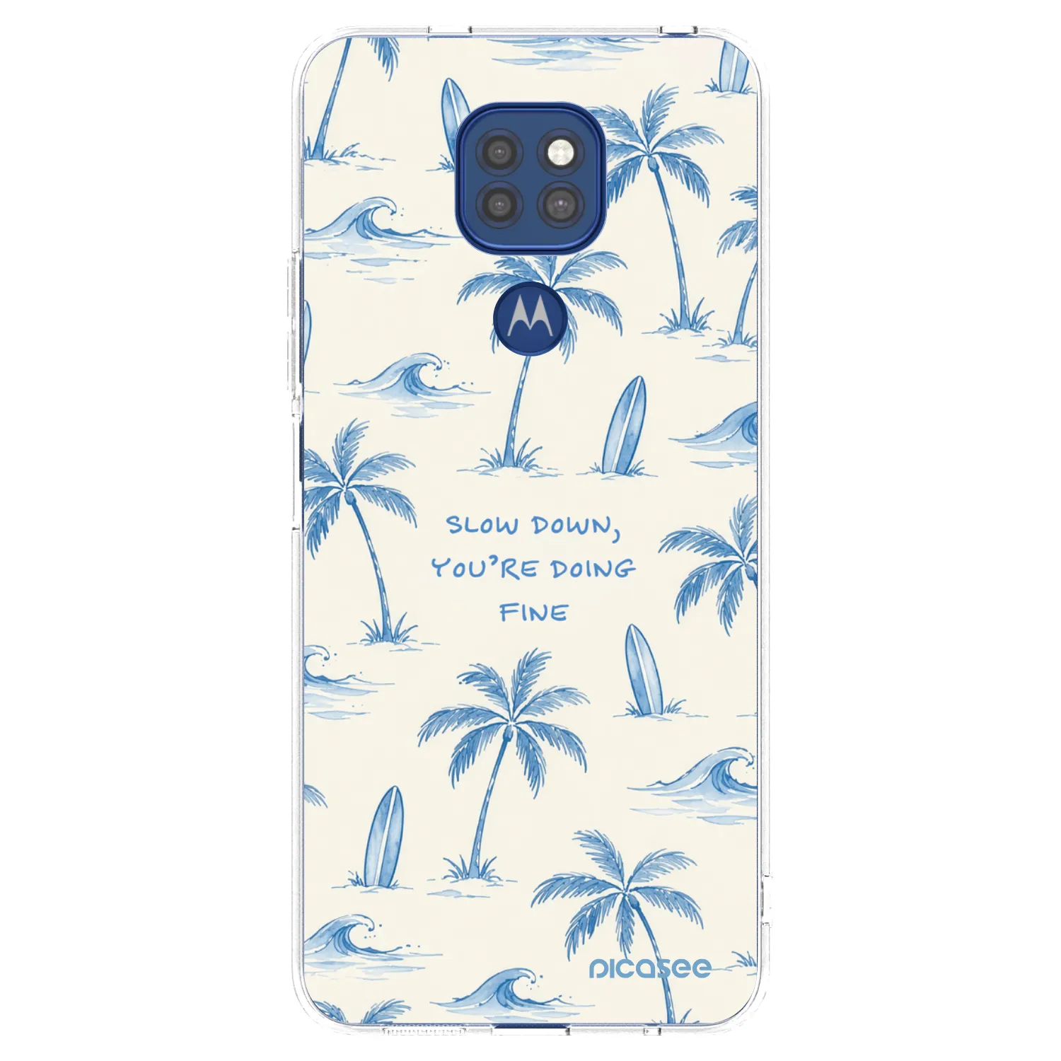 Picasee silikonowe przeźroczyste etui na Motorola Moto G9 Play - Slow Tide