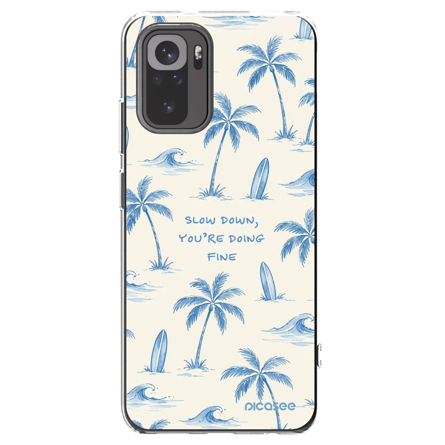 Picasee silikonowe przeźroczyste etui na Xiaomi Redmi Note 10 - Slow Tide
