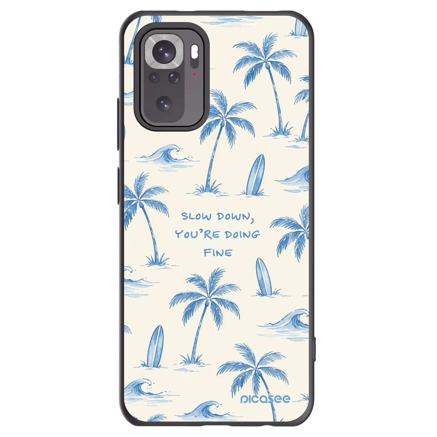 Picasee silikonowe czarne etui na Xiaomi Redmi Note 10 - Slow Tide