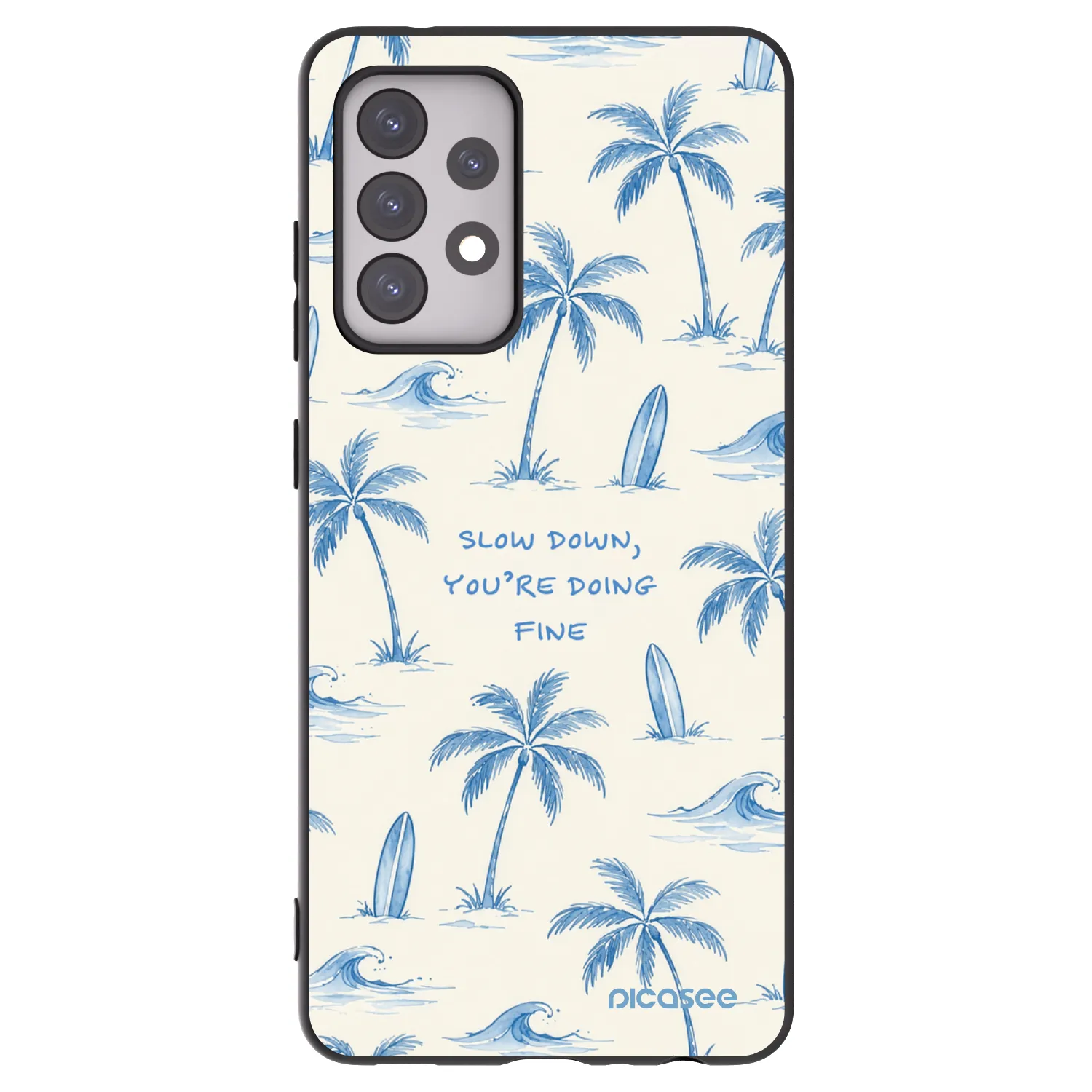 Picasee silikonowe czarne etui na Samsung Galaxy A52 5G A525F - Slow Tide