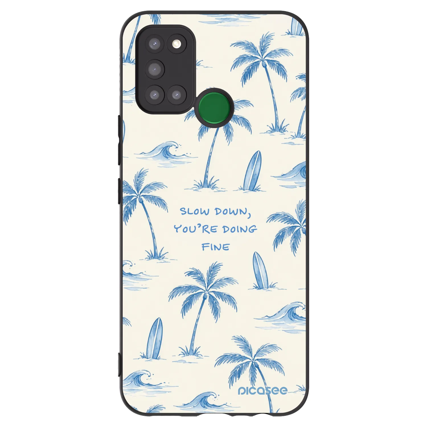 Picasee silikonowe czarne etui na Realme 7i - Slow Tide