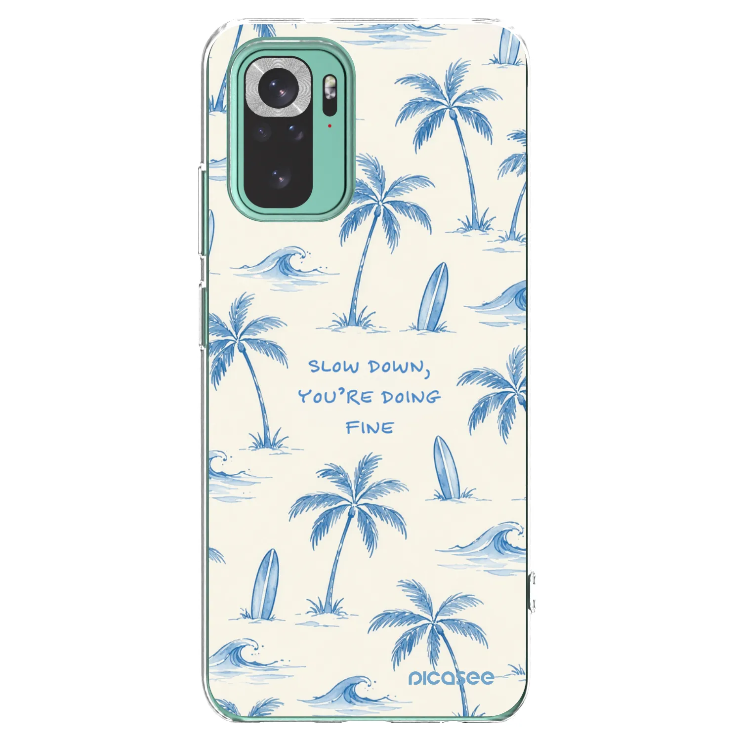 Picasee silikonowe przeźroczyste etui na Xiaomi Redmi Note 10 Pro - Slow Tide