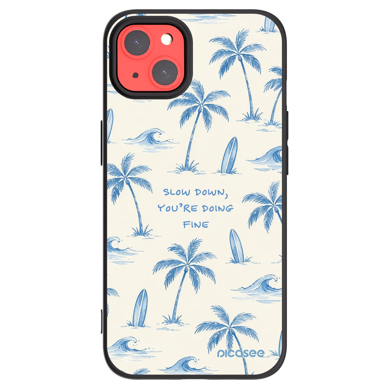 Picasee silikonowe czarne etui na Apple iPhone 13 - Slow Tide