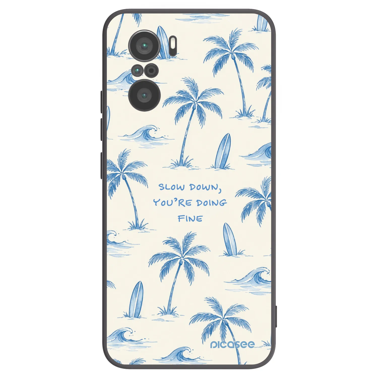 Picasee silikonowe czarne etui na Xiaomi Poco F3 - Slow Tide
