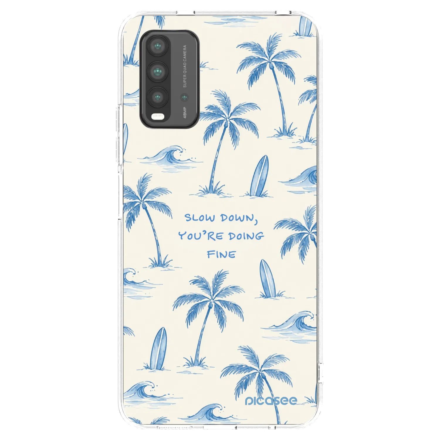 Picasee silikonowe czarne etui na Xiaomi Redmi 9T - Slow Tide