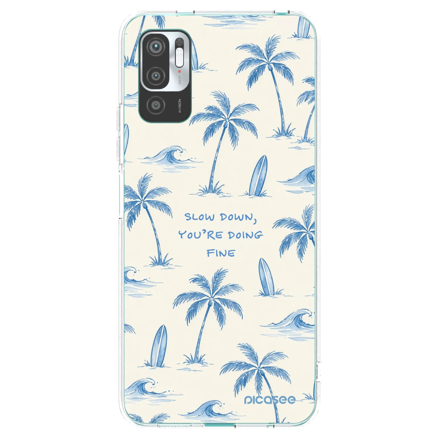 Picasee silikonowe przeźroczyste etui na Xiaomi Redmi Note 10 5G - Slow Tide