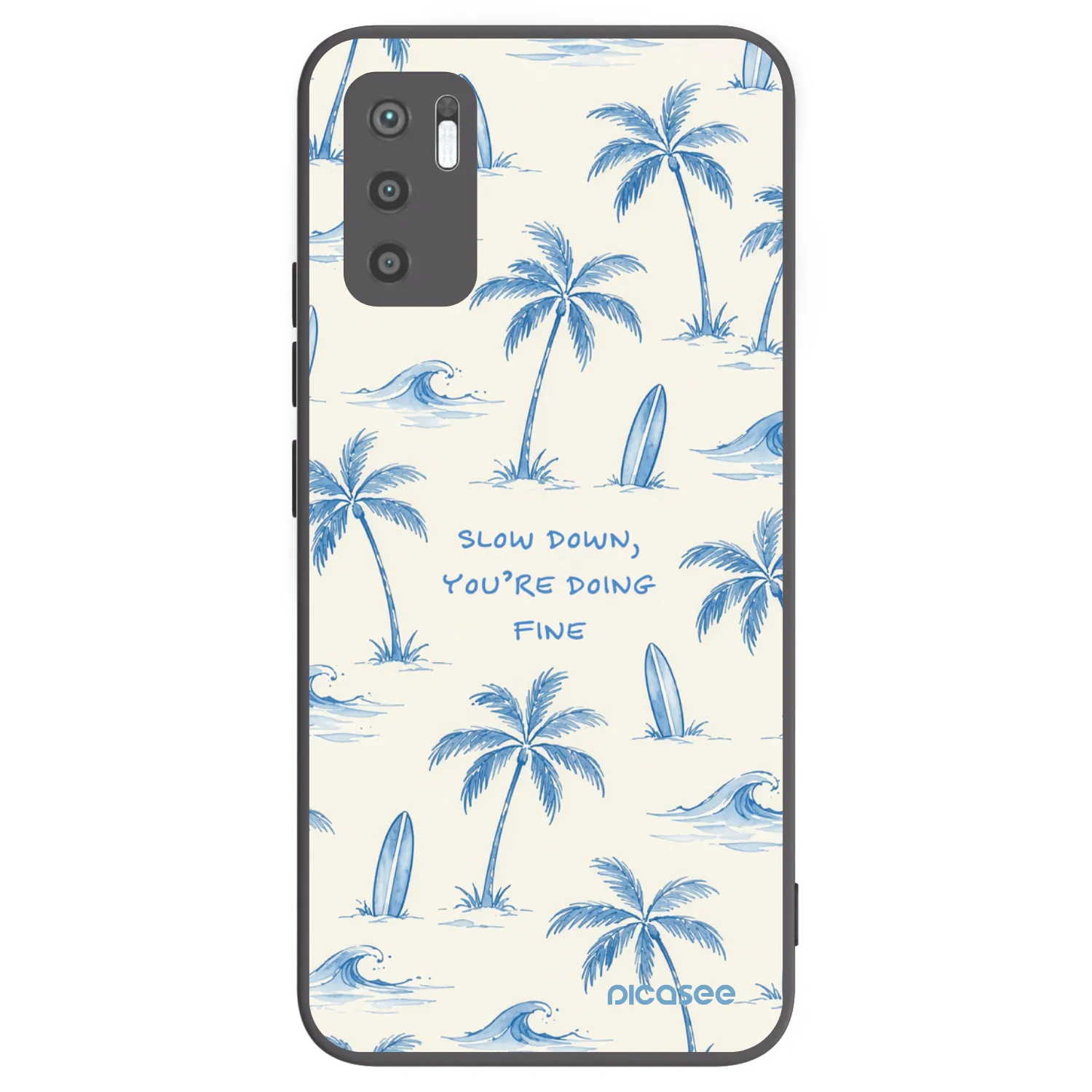 Picasee silikonowe czarne etui na Xiaomi Redmi Note 10 5G - Slow Tide