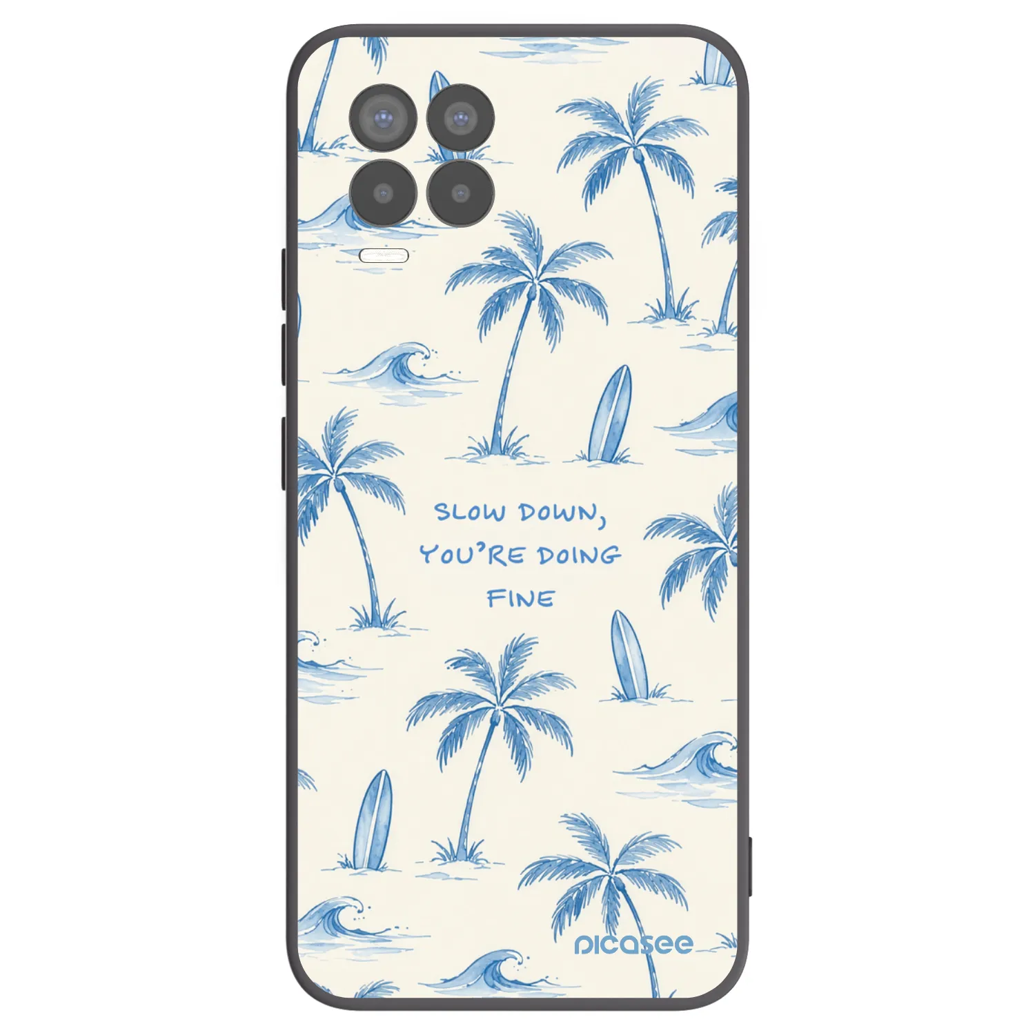 Picasee silikonowe czarne etui na Realme 8 4G - Slow Tide