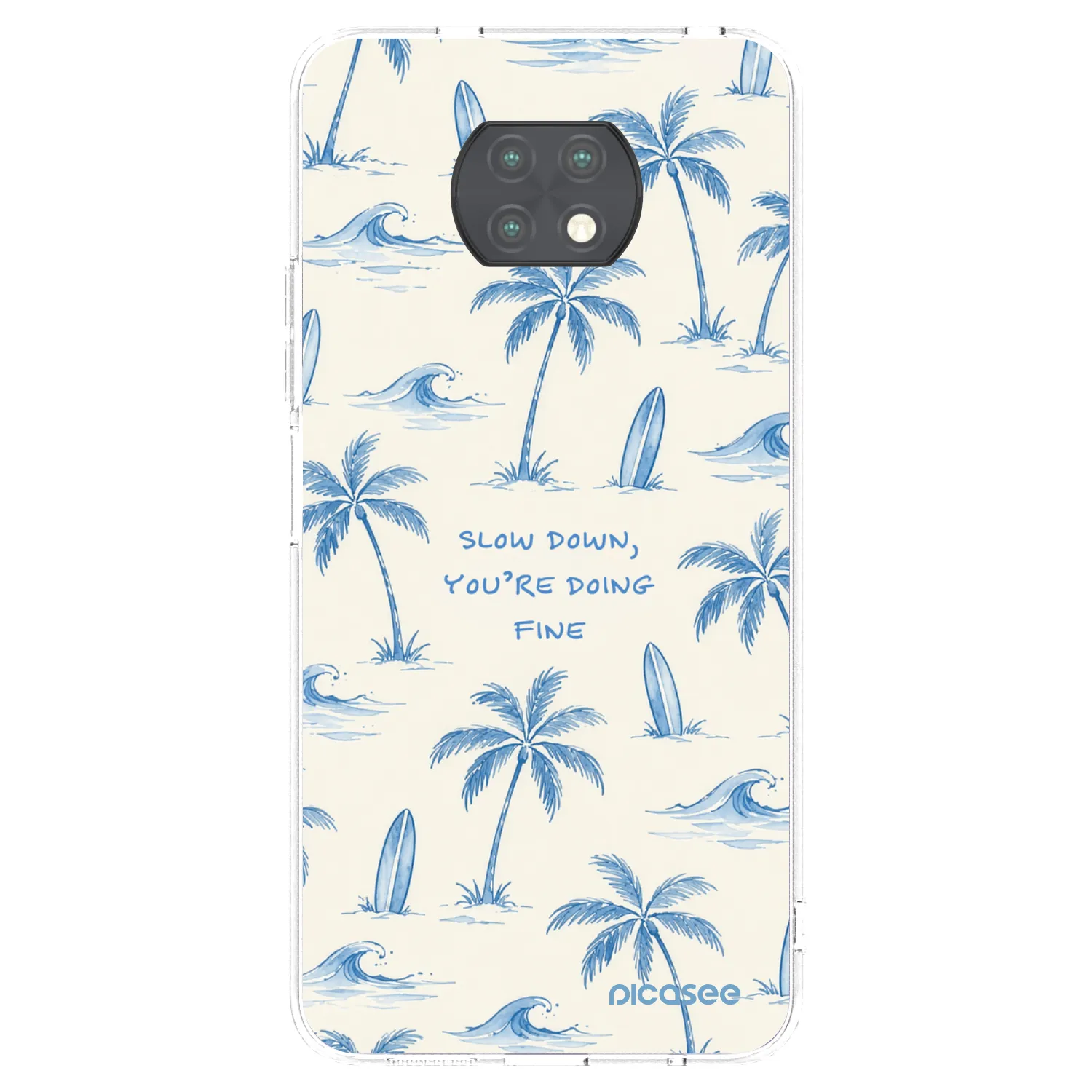 Picasee silikonowe przeźroczyste etui na Xiaomi Redmi Note 9T - Slow Tide